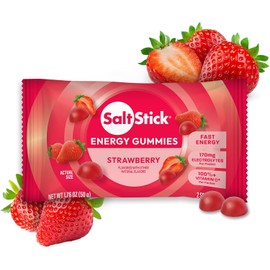 SaltStick Energy Gummies with Electrolytes, Strawberry, Easy to Chew Electrolyte Gummies, Energy Chews that Taste Great. 10 Packs, 80 Gummies
