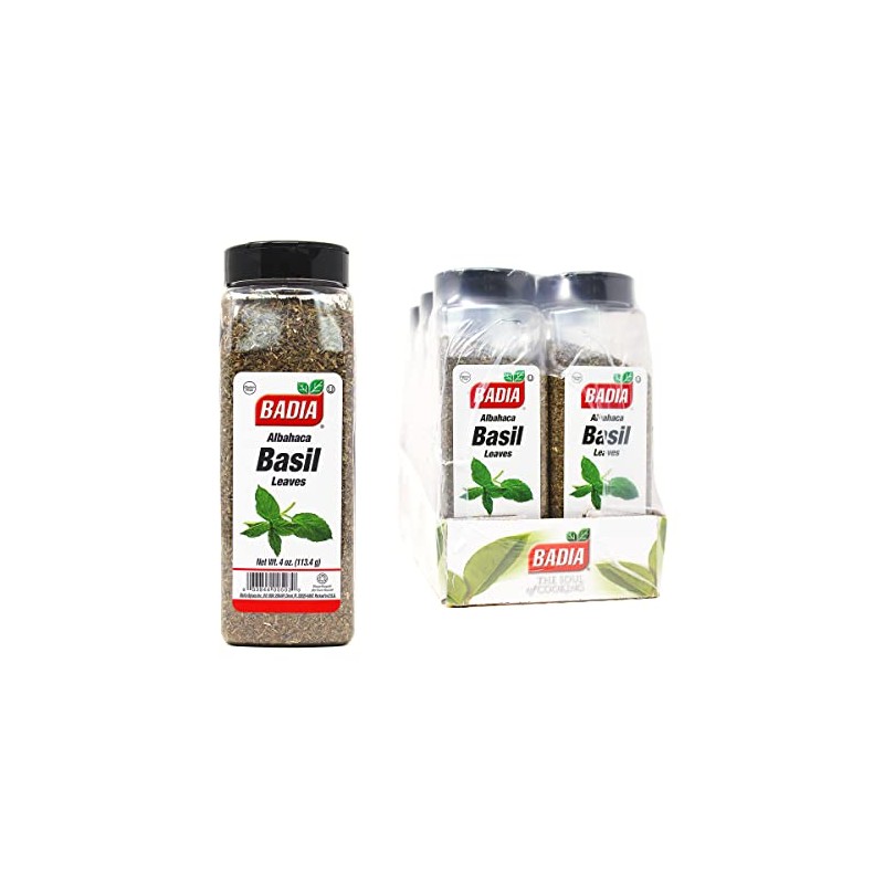 Badia Basil Leaves, 4 oz (Pack of 6) – Premium