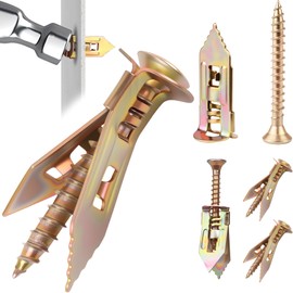 TIEEC 80 PCS Self-Drilling Drywall Anchors Kit - Zinc Plated Steel Wall Anchors & Screws (0.47X1.18 inches), Hold 66LB No Drill or Holes in Wall, Heavy Duty for TV/Shelf/Cabinet/Picture Frame