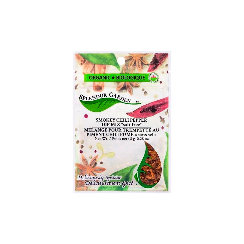 Splendor Garden Organic Smokey Chili Pepper Dip Mix "salt free"