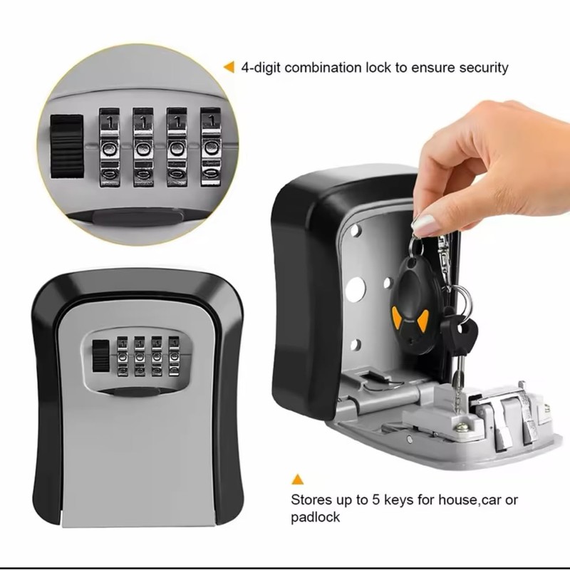 Key Safe Wall Mounted, Key Lock Box Outdoor, LockBox with
