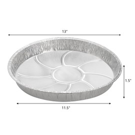 Frcctre 45 Pack 13 Inch Round Aluminum Foil Pans, Heavy Duty Disposable Round Tin Foil Pans Pizza Pans for Baking, Cooking, Storage, Roasting, Reheating - Freezer & Oven Safe