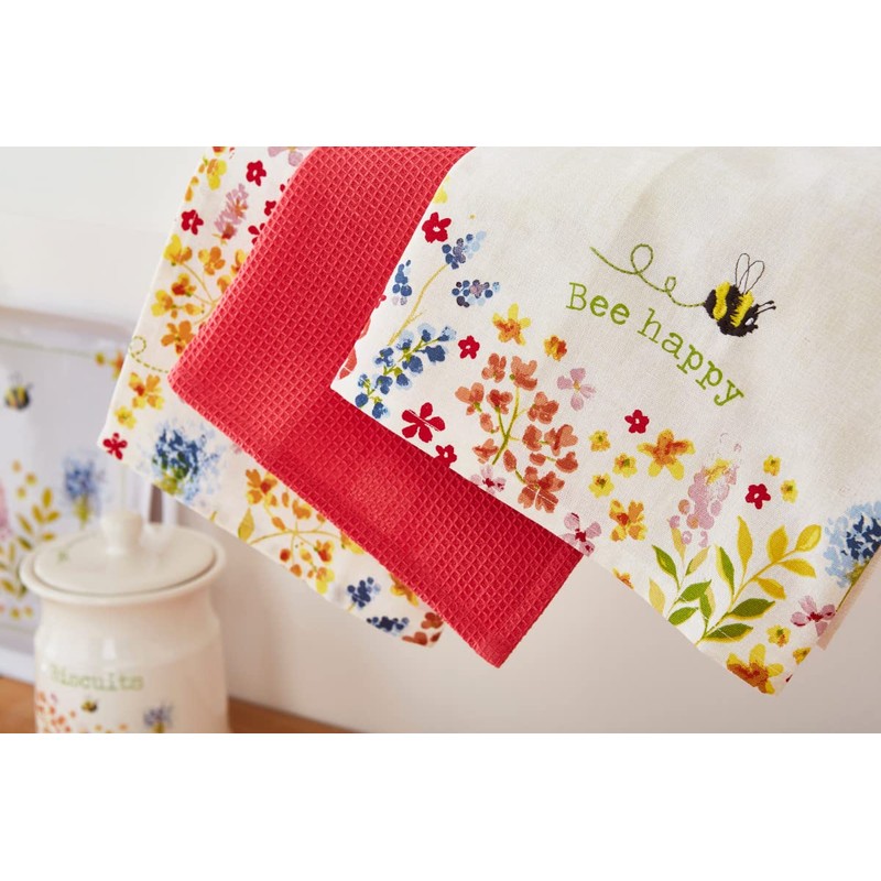 Cooksmart British Designed Pack of 3 Tea Towels | Luxury
