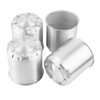 Rheedal 4Pcs 4.25inch Brushed Aluminum Trailer Wheel Center Cap Push