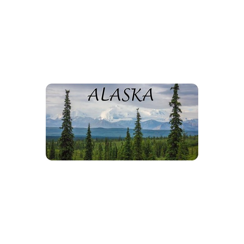 Alaska Mountain Scene Photo License Plate