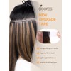 DOORES Real Human Hair Extensions Tape in, 20pcs 80g Dark