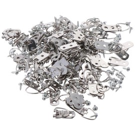 Urjumpea 100Pcs D-Ring Heavy Duty Picture Hangers with 200 PCS Screws for Hanging Picture Frames, Mirrors, Picture