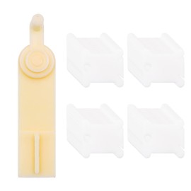VOANZO 101 Pcs Plastic Floss Bobbins with Bobbin Winder for Cross Stitch Cotton Thread Craft DIY Sewing Storage（White）