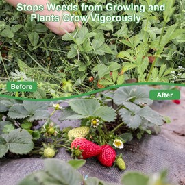 Mupera Heavy Duty Weed Barrier Fabric - 6.5ft x 330ft (78"x3960") Professional Grade Landscape Fabric, UV-Resistant 3.8oz Woven PP for Driveway & Garden, Commercial Strength Ground Cover (Black)