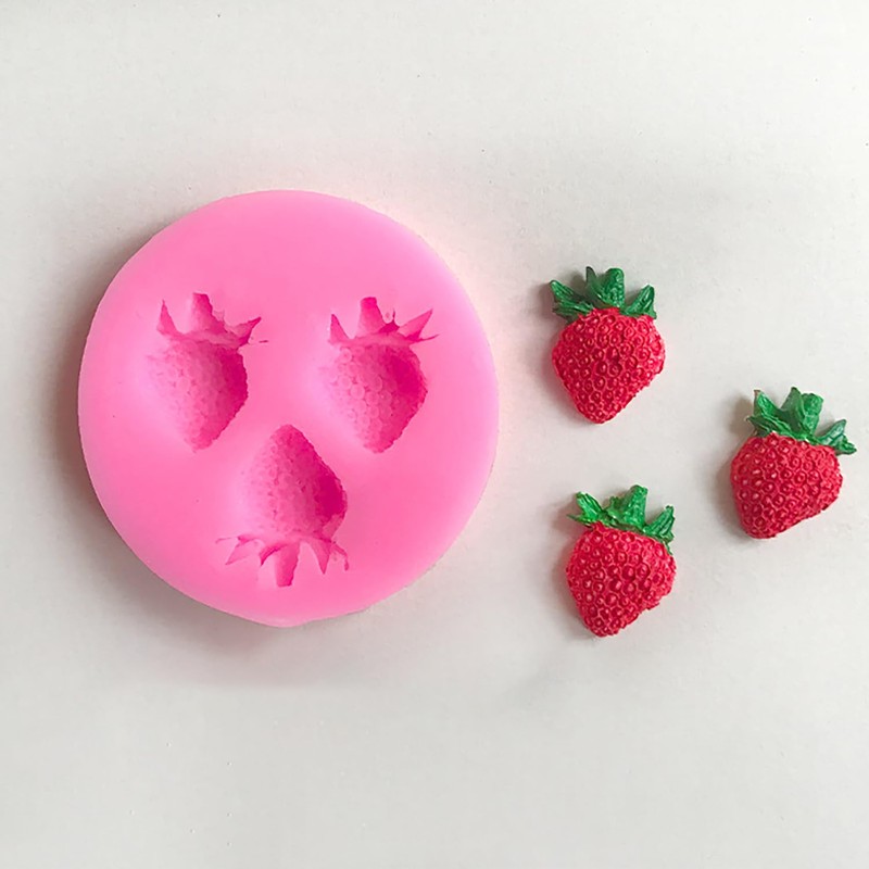 3D Strawberry Molds 1Pcs Fruit Shape Chocolate Mold Reusable Dessert