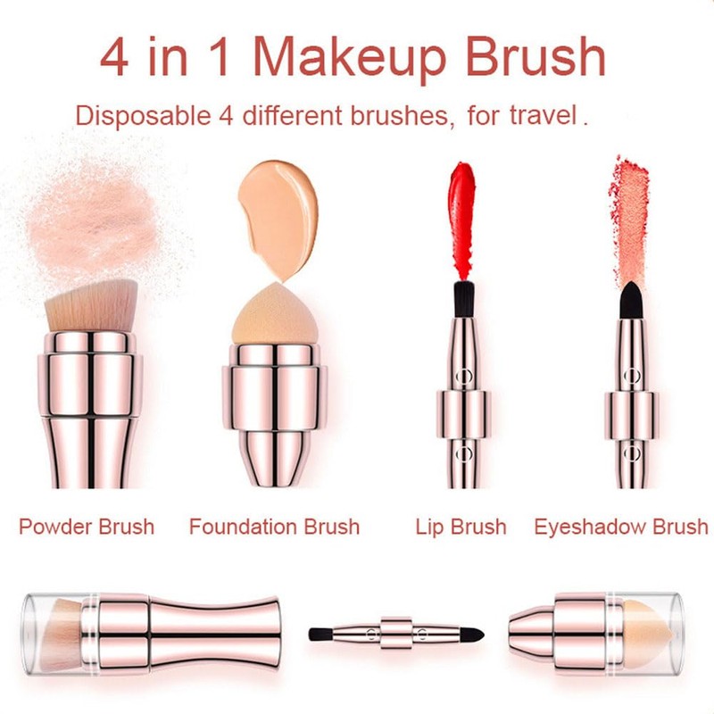 BlingToman - Juego de brochas de maquillaje 4 en 1,