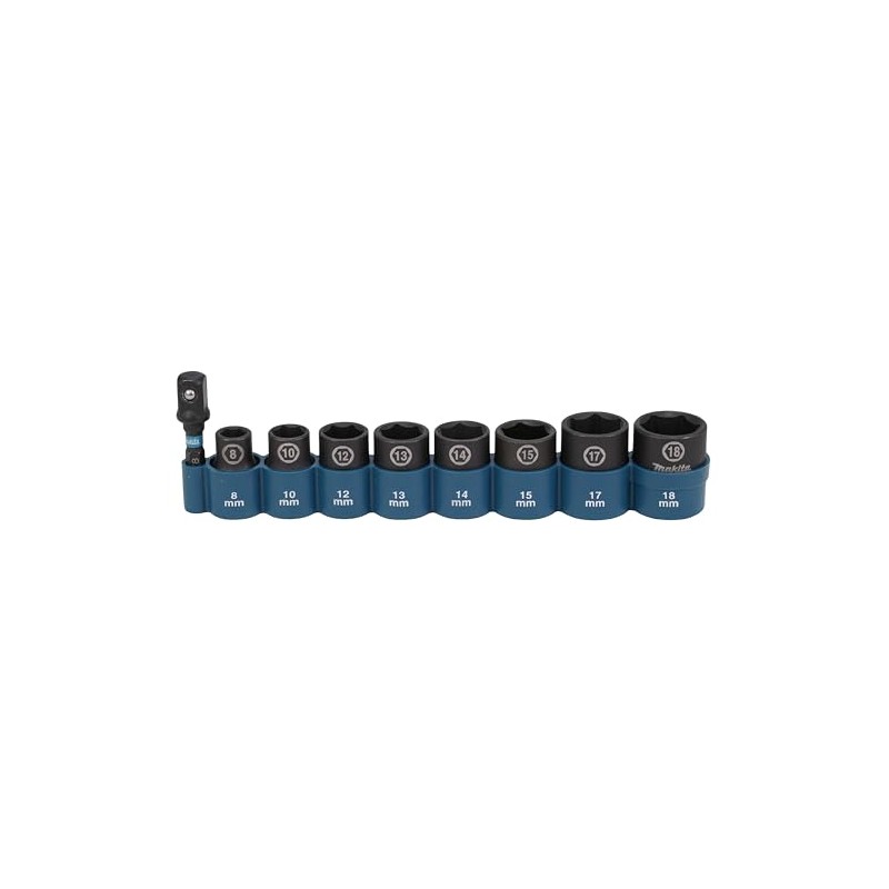 Makita E-16639 Impact Socket Set 3/8 Inch 9-Piece SW8 -