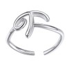 Simple Initial T Ring Sterling Silver Stacking Ring Statement Open