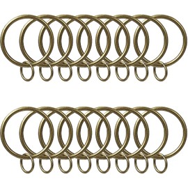 INCREWAY Pack of 16 Rings Curtain Clips, 37 mm Vintage Iron Curtain Rings Curtains Hanging Ring