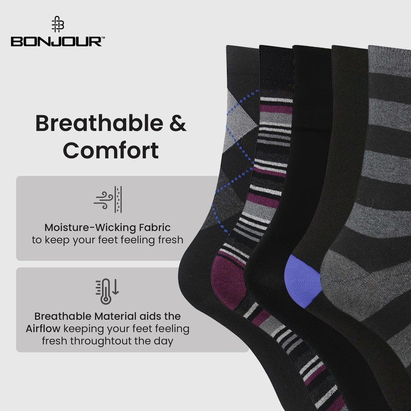 Bonjour Men's Socks One Size - black