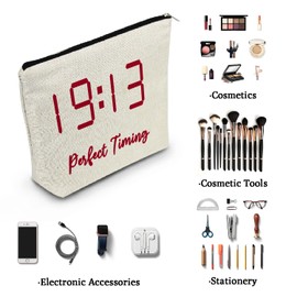 YULUENZE Sorority Gifts Perfect Timing 1913 Delta DST Red Sorority Gift Finer Women Makeup Bag Zipper Pouch for Women Sisters