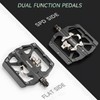 MTB Pedals Aluminum Aolly SPD Flat Dual Platform with Cleats