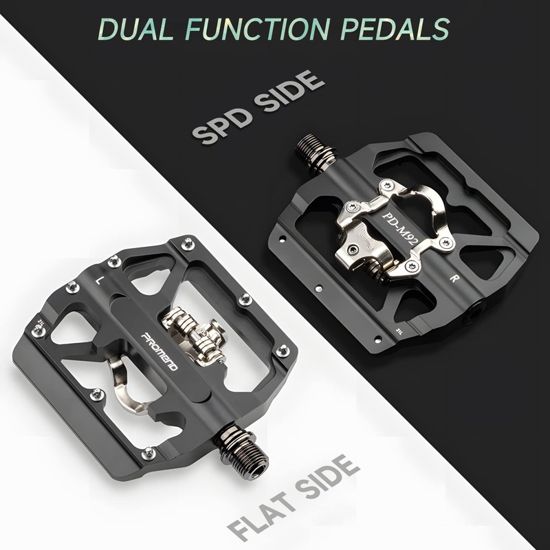 MTB Pedals Aluminum Aolly SPD Flat Dual Platform with Cleats