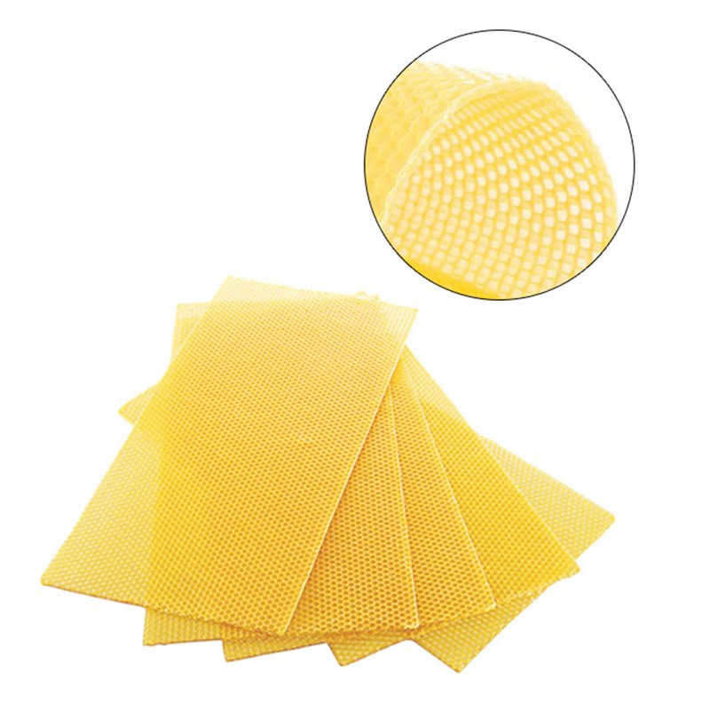10Pcs Beeswax Sheets for Candle Making Natural Beeswax Honeycomb Foundation