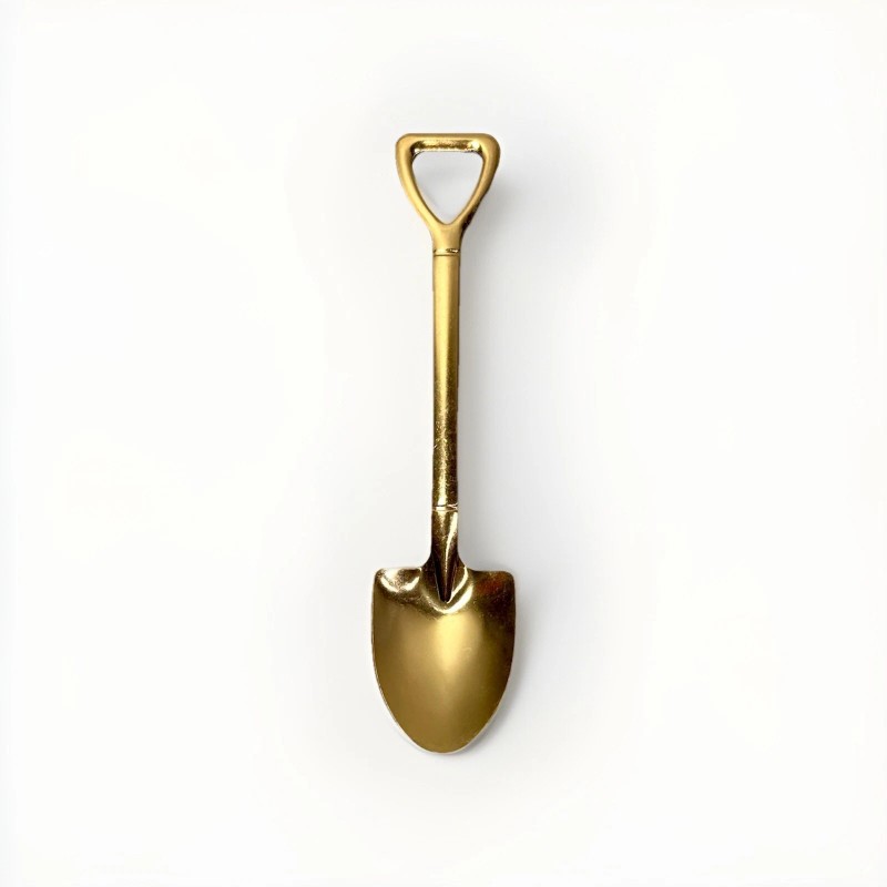 Miniature Gold Shovel Spoon Set 2-Pack Groundbreaking Spade & Square