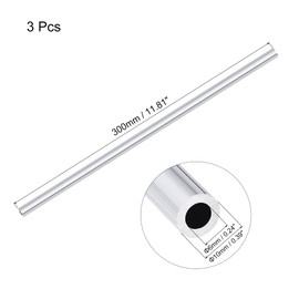 uxcell 6063 Aluminum Round Tube 10mm OD 6mm Inner Dia 300mm Length Pipe Tubing 3 Pcs