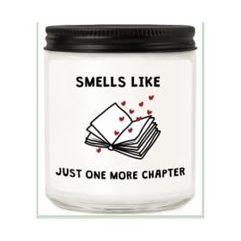RIZOOCE Lavender Scented Candle, Book Lover Theme, One More Chapter Design