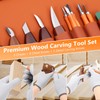 20Pcs Wood Carving Kit, with PU Storage Bag, Wood Carving