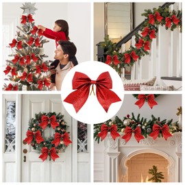 FANSEZQ Pack of 16 Christmas Bows, Christmas Tree Bow, Bow Decorations, Christmas Decoration, Christmas Tree Decoration, Bows Christmas Red