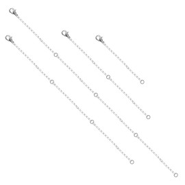 TCPENG® 4PCS Necklace Extender Silver, 2/4/6/8 Inches Necklace Clasp Extender Chain Extenders for Necklaces Bracelets Jewelry Making Women Men (4 Sizes) (4PCS Sliver)