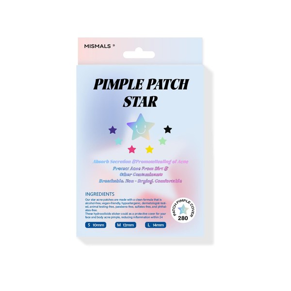 MISMALS Pimple Patches for Face, Cute Star Hydrocolloid Acne Patches,