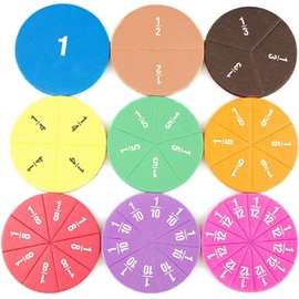 Mathematics Learning Toys, 51-Piece Fraction Circles Set, 6 EVA Sets, Early Educational Plaything