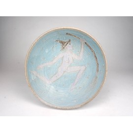 Hawkdancing Witch Wiccan Goddess Besom Broom Stoneware Serving Salad Bread Bowl