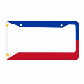 Nicokee Decorative License Plate Frame Flag of The Philippines Car Tag Cover Aluminum Auto License Plate Holder for Men Women