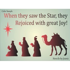 Stencils-by-Joanie Joanie Stencil Saw Star Rejoice Joy Wise Men Camel DIY Christmas Nativity Signs