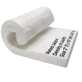 SIMOND STORE Ceramic Fiber Blanket - 24" x 15" x 2" Thick, 2400F 8# Density, Fireproof Insulation for Fireplace, Wood Stove, Furnace, Forge, Kiln, Chimney, Boiler, Dishwasher, Pizza Oven Insulation