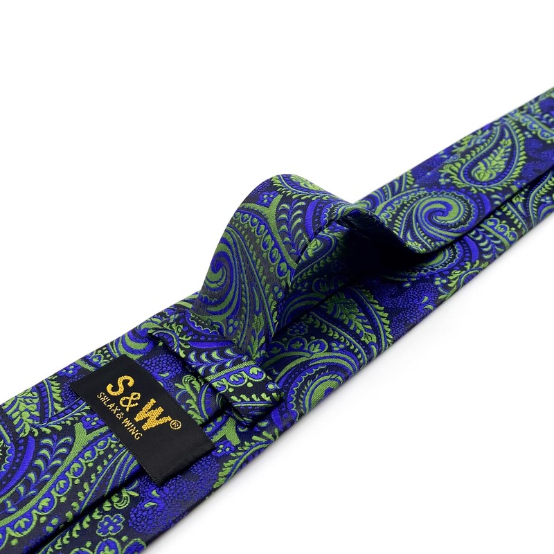 S&W SHLAX&WING Men's Necktie Set, Pocket Square Necktie, 57.9 inches