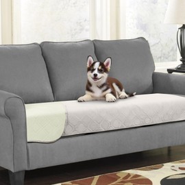 Luvore Waterproof Dog Bed Cover Dog Blankets Washable Antislip Pet Blankets Anti Scratches Dirty for Bed Sofa Couch Furniture 76x190cm, Cream