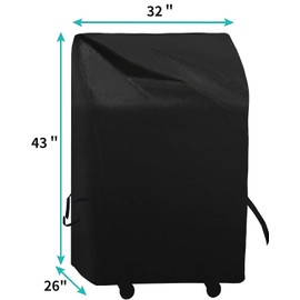 Grill Cover 30in, iCOVER Waterproof BBQ Covers for Two Burner Small Vertical Smoker, Lightweight Easy On/Off, Dustproof UV-Resistant Fit Grills with Collapsed Side Tables
