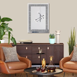 Ruomeng Wall Mirror Rectangular Crystal Crush Diamond Mirror for Home Decoration Accent Mirror for Bathroom, Entryway and Bedroom, 20" x 28"