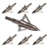 Bowhunting 100 Grain, 3 Blade Broadhead Steel Tips for Archery