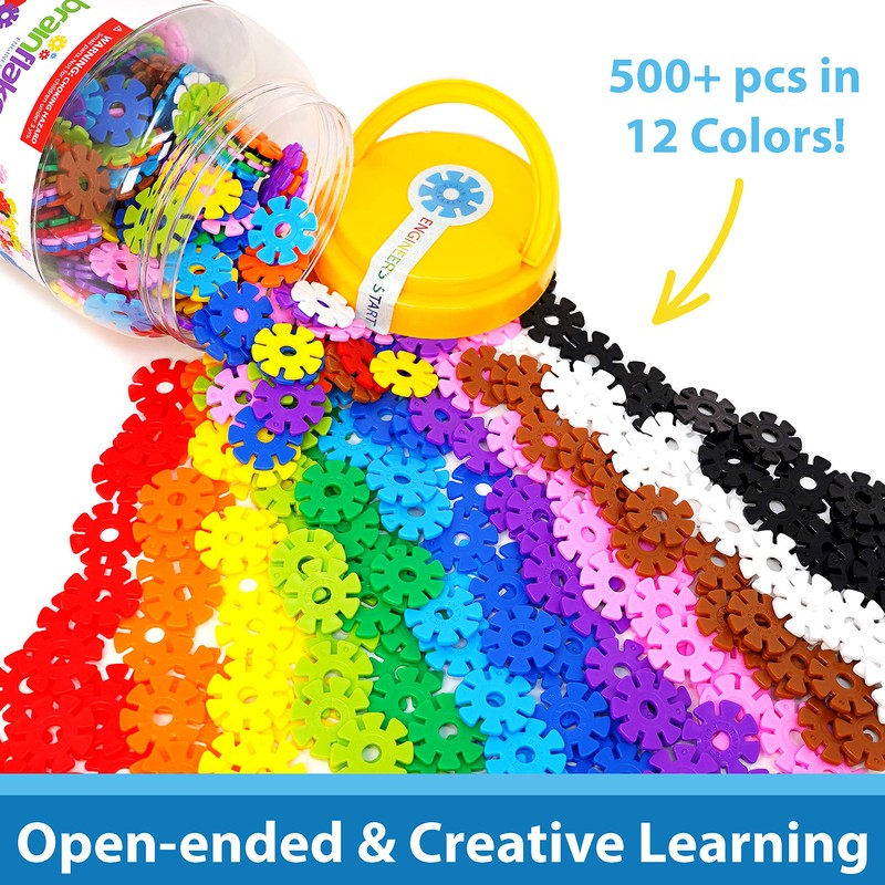 Brain Flakes 500 Piece Set, Ages 3+, Interlocking Plastic Disc
