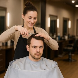 Hair Salon Barber Gown Hair Cutting Cape for Home Use Hair Gown 3ea