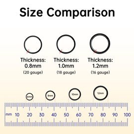 Anillo de Nariz de Aro para Mujeres y Hombres, Kucheed 316L Acero Quirúrgico Sleeper Pendientes de Aro Septum Clickers Anillo de Segmento con Bisagras Piercing de Lóbulo Ring Jewelry (20G 10mm)