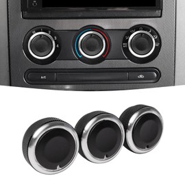 JDMCAR A/C Air Conditioning Control Switch Knob Compatible with 2004 2005 2006 2007 2008 Ford F150 Accessories, Replaces 3F2Z-18519-AA Heater Blower Fan Control Knob Button - (A Set of 3 Knobs)