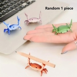 Realistic Crab Shaped Pen Holder, 1 Count Creative Cute Desktop Pen Stand, Decorative Desk Ornament for Office and Home, Desk Accessories, Summer Gifts, Office Stationery Supplies, Room Decor, Fall Decor, Birthday Gifts, Home Decor:_Random Color_one-size