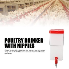 Chick Waterer with Versatile Nipple Drinker and Anti Roost Cone Chicken Nipple Waterer Hanging, Leak Proof Chicken Feeder Waterer for Chicks, Quail, Pigeons, Doves, Birds (1L)
