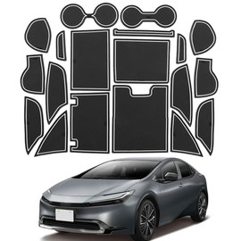 Temiry Toyota Interior Rubber Mat for New Prius 60 Series Exclusive Pocket Mat, Noise Prevention, Prius 60 Series, Accessories, Door Pocket Mat, Anti-Slip, Car Interior Mat, Console Mat, 19 Pieces