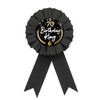 It's My 70th Birthday Tinplate Badge Pin, Black Rosette Happy