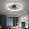 KINDLOV Modern Ceiling Fans with Lights, 19.7" Flush Mount Ceiling