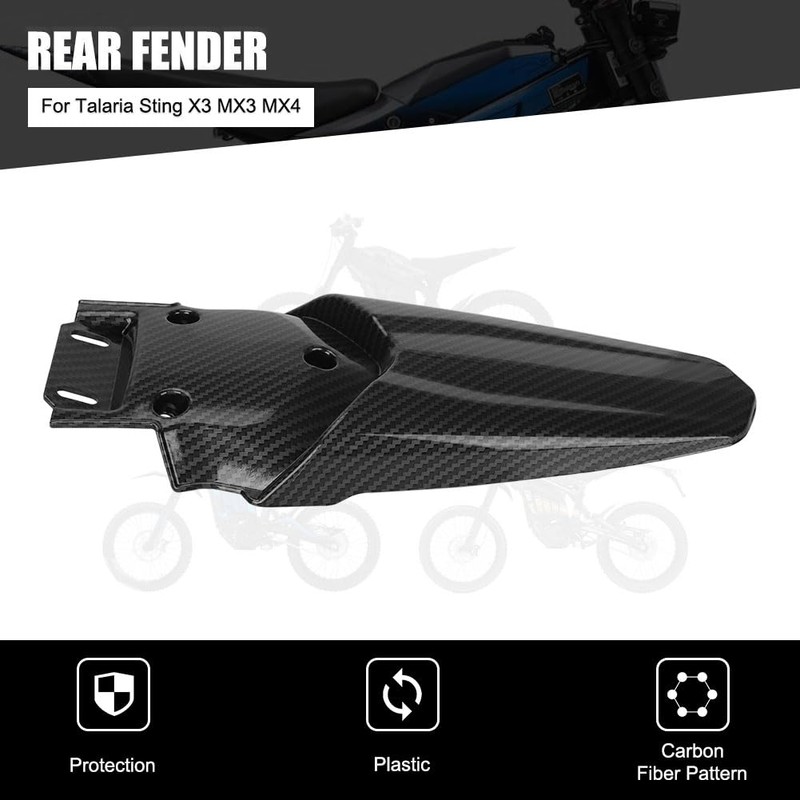 Carbon Fiber Pattern Rear Fender Protector for Talaria Motorcycle Fender